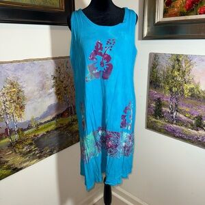 Floral Blue and Purple Swim Coverup